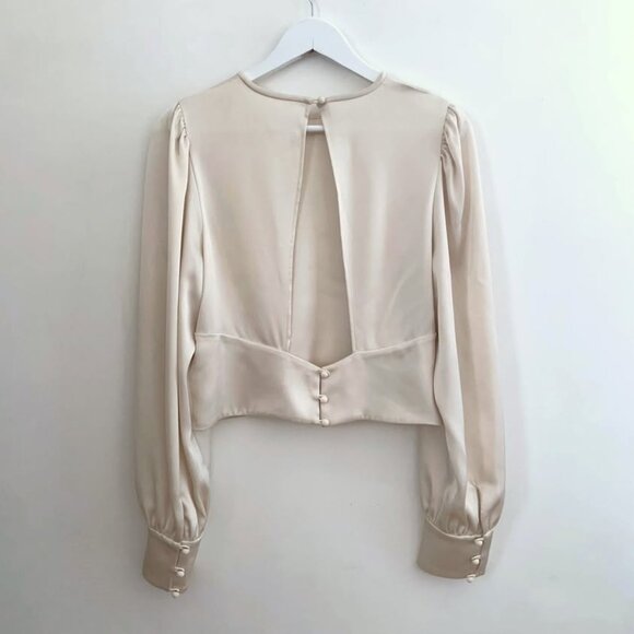 NWOT Wilfred Besalu Birch Satin Blouse - Picture 4 of 6